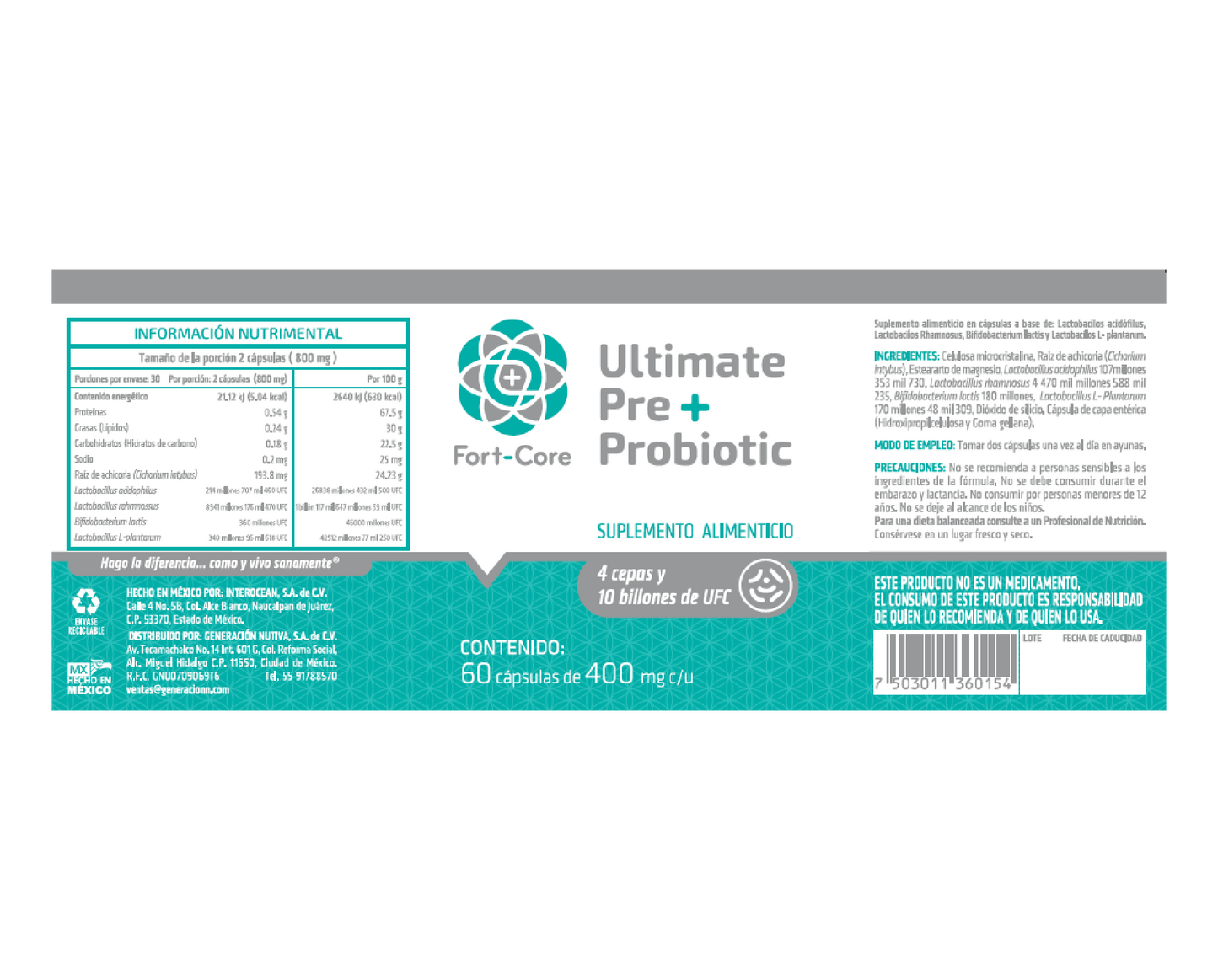 ULTIMATE PRE PROBIOTIC FORT CORE